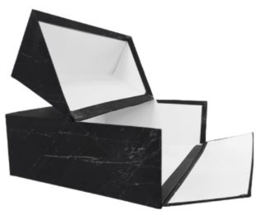 Caixa Arquivo Frances Ancor 365x280x100 Marmoreada Preta