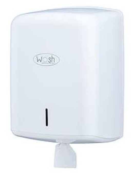 Dispensador Mini Rolo Extracao Central Wosh Branco (Rolo Espiral)
