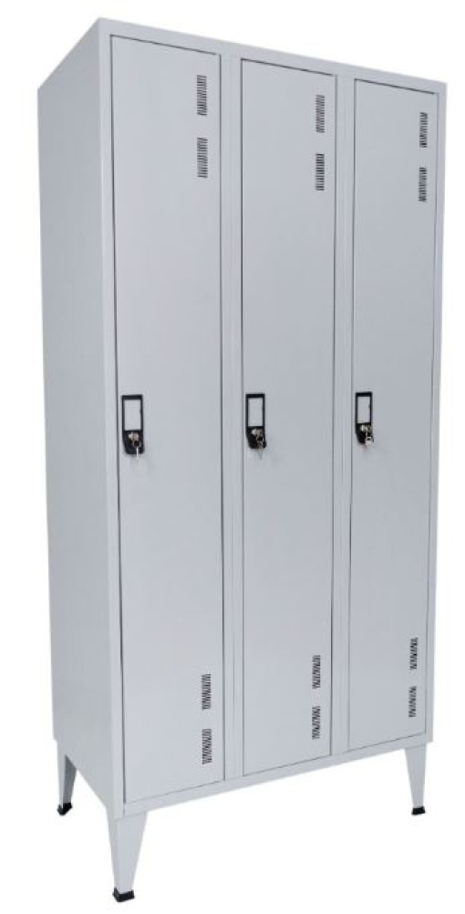 Armario Vestiario 3 Cacifos 900x500x1900alt. Cinza