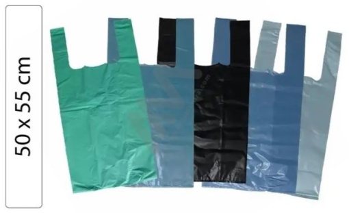 Saco Plastico C/Asa Cor 50x55x0,055 (3) (5kg)