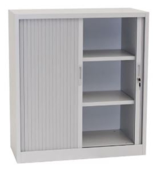 Armario Baixo C/Portas Persiana C/2 Prateleiras S/Tampo Cinza 1000x420x1150alt. (0217.07)