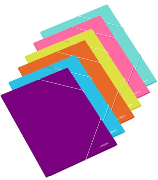 Pasta de Elasticos Ambar School A3 Cartolina Plastificada