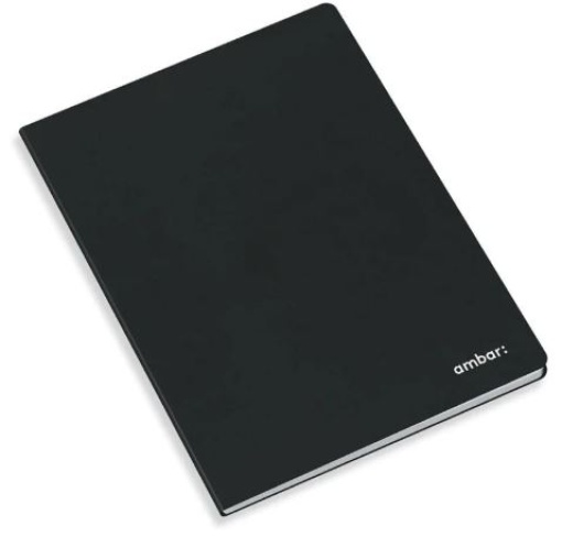 Caderno Agrafado Ambar Capa Preta A4 80fls Pautado