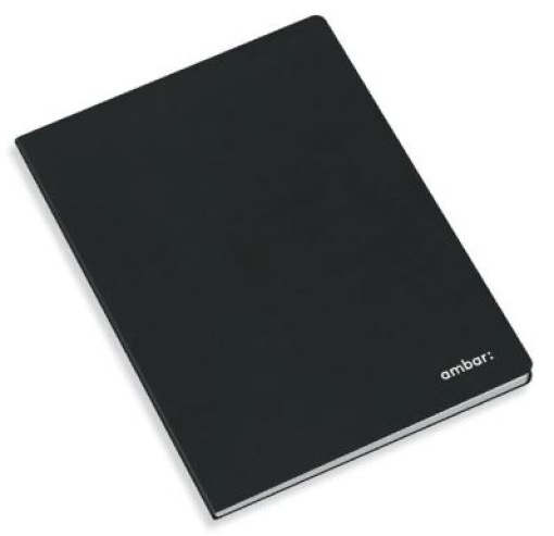 Caderno Agrafado Ambar Capa Preta A5 80fls Pautado