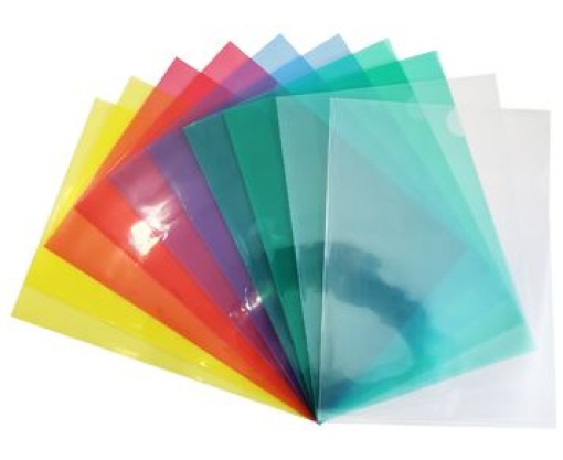 Bolsa Plastico em L A4 Transparente Cor Sortido 10un