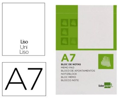 Bloco Apontamentos Liderpapel A7 80F Liso (BN10)