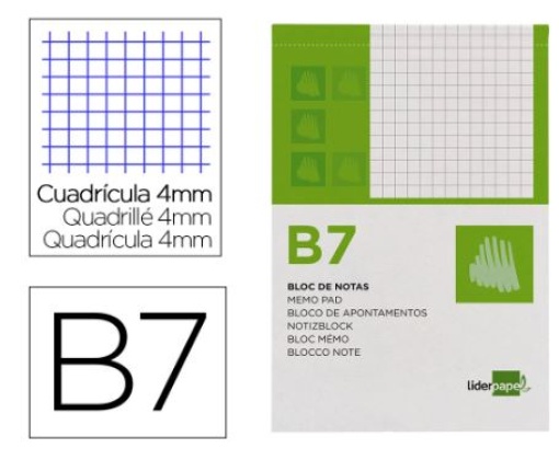 Bloco Apontamentos Liderpapel B7 80F Quadriculado (BN07)