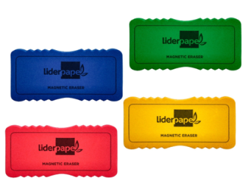 Apagador Quadro Branco Magnetico Liderpapel Cores Sortidas 130x60 Mm (RD02)