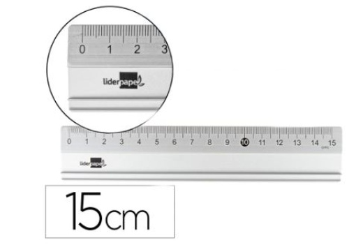Regua Liderpapel Metalica Aluminio 15cm (RG13)