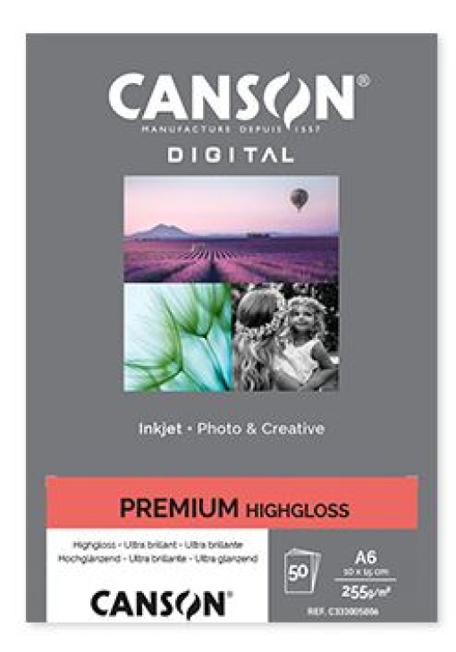 Papel Foto Canson Premium Highgloss 255gr 10x15cm 50 Folhas