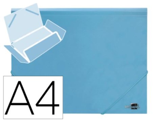 Pasta Liderpapel C/Elasticos Abas Polipropileno A4 Celeste Opaco (GC14)