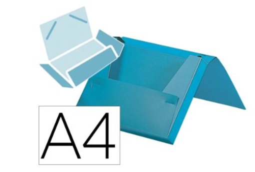 Pasta Liderpapel Porta Documentos Com Elasticos Polipropileno A4 Azul Celeste Fluor Opaco lombada 25mm (SS51)