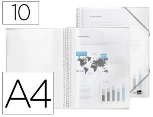 Capa Catalogo Liderpapel Com Espiral 10Bolsas A4 Transparente (EC52)