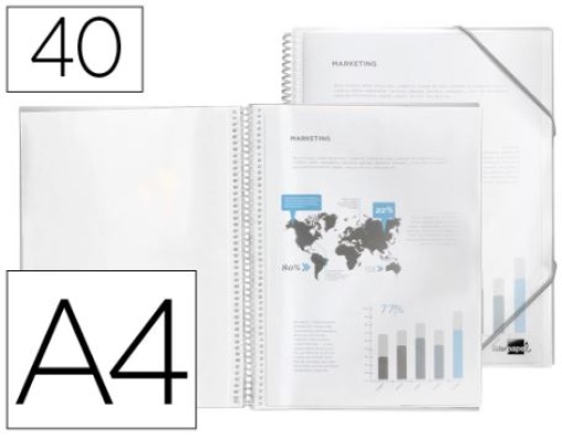 Capa Catalogo Liderpapel Com Espiral 40Bolsas A4 Transparente (EC55)