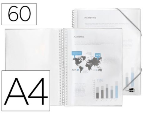 Capa Catalogo Liderpapel Com Espiral 60Bolsas A4 Transparente (EC56)
