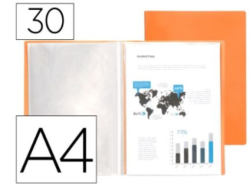 Capa Catalogo Liderpapel 30 Bolsas Polipropileno A4 Laranja Opaco (EC74)
