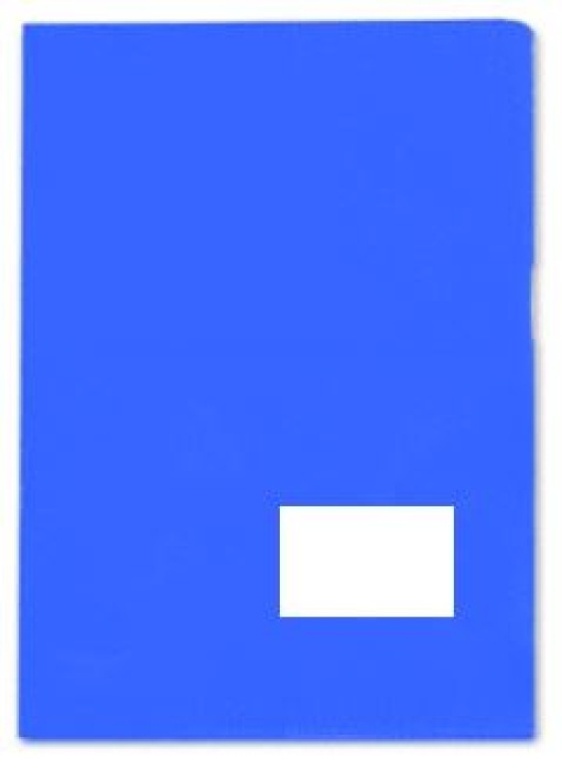 Pasta Plastico Liso c/Bolsa e Visor A4 Azul