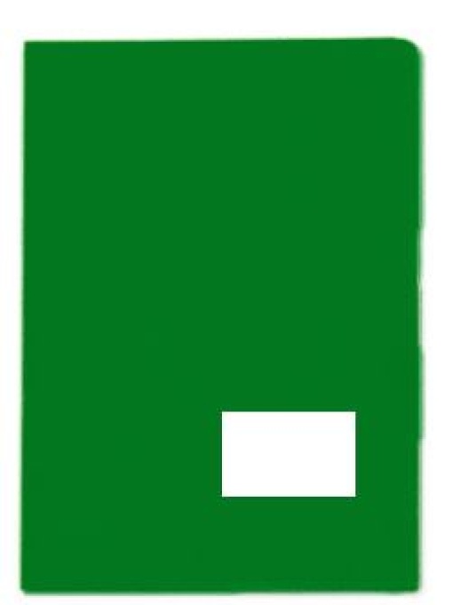 Pasta Plastico Liso C/Bolsa e Visor A4 Verde