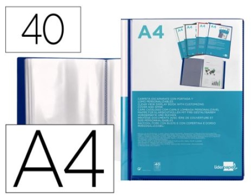 Capa Catalogo Liderpapel 40 Bolsas Polipropileno A4 Azul Translucido (JC07)