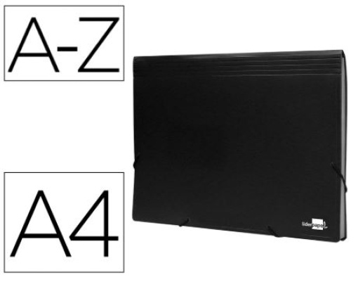 Pasta Classificadora C/Fole Liderpapel Polipropileno A4 13 Departamentos Preta (FU35)