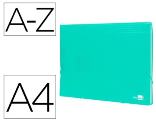 Pasta Classificadora Liderpapapel C/Fole  Polipropileno A4 13 Departamentos Verde Opaco (FU40)