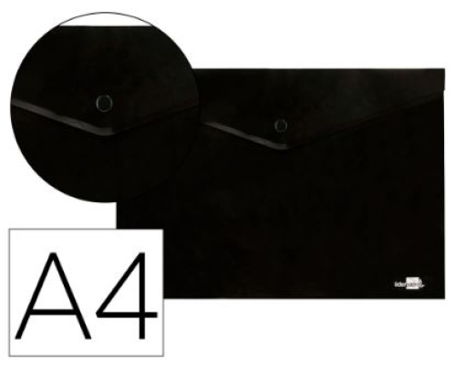 Bolsa Porta Documentos Liderpapel Com Mola A4 Preto Opaco (DS69)
