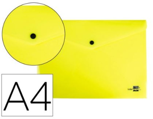 Bolsa Porta Documentos Liderpapel Com Mola A4 Amarelo Fluor Opaco (DS70)