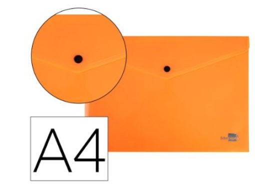 Bolsa Porta Documentos Liderpapel Com Mola A4 Laranja Fluor. Opaco (DS71)