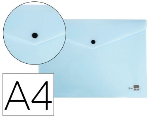 Bolsa Porta Documentos Liderpapel Com Mola A4 Celeste Opaco (DS73)