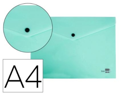Bolsa Porta Documentos Liderpapel Com Mola A4 Verde Maça Opaco (DS74)