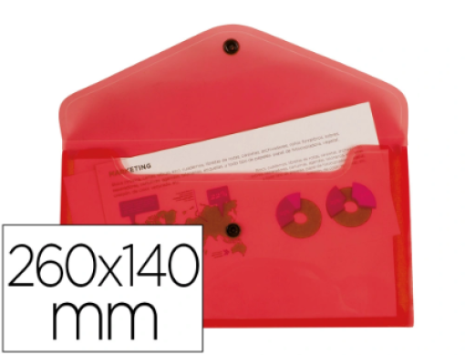 Bolsa Porta Documentos Liderpapel C/Mola 26x14cm Vermelho Translucido (DS79)