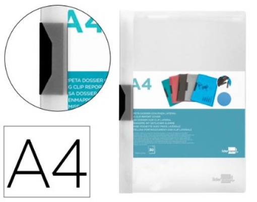 Bolsa Dossier Liderpapel Com Clip Lateral A4 Transparente (30Folhas) (DP20)