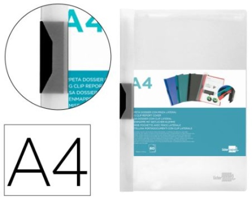 Bolsa Dossier Liderpapel Com Clip Lateral A4 Transparente (60Folhas)