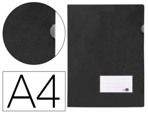 Pasta Plastico Liso C/bolsa e Visor Liderpapel Opaco Preto (BL24)