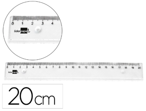 Regua Plastica Liderpapel Transparente 20cm (RG14)