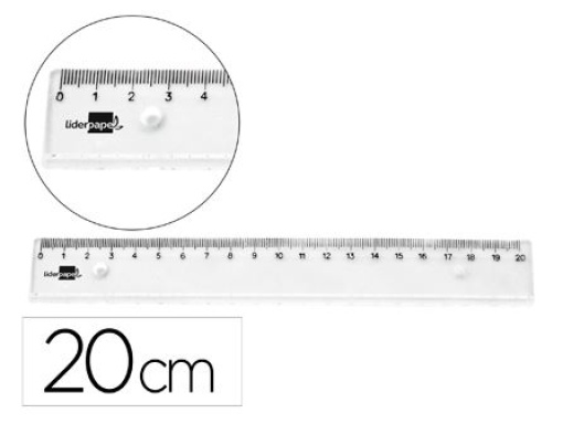 Regua Liderpapel Plastico Transparente 20cm (RG14)