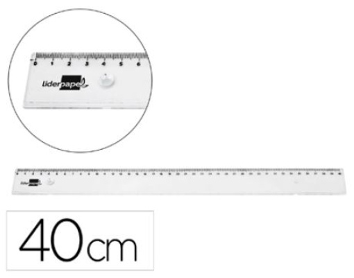 Regua Plastica Liderpapel Transparente 40cm (RG16)