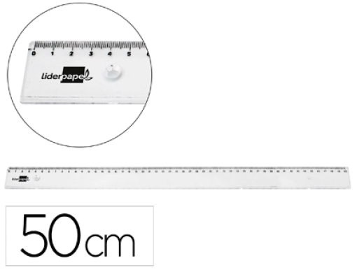 Regua Plastica Liderpapel Transparente 50cm (RG17)