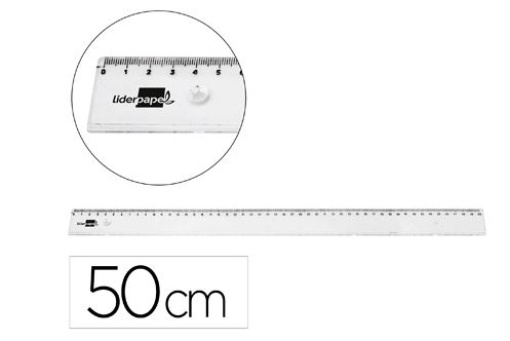 Regua Liderpapel Plastico Transparente 50cm (RG17)