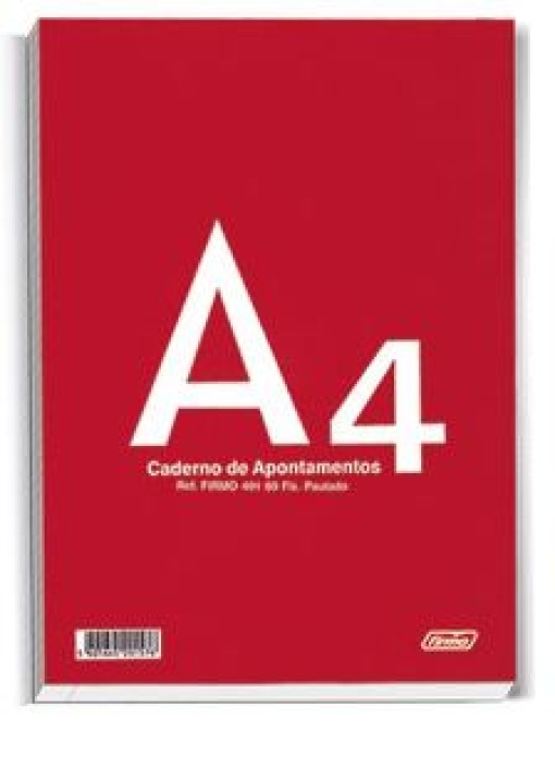 Caderno Apontamentos 401 80Fls Pautado 4 Furos Colado no Topo