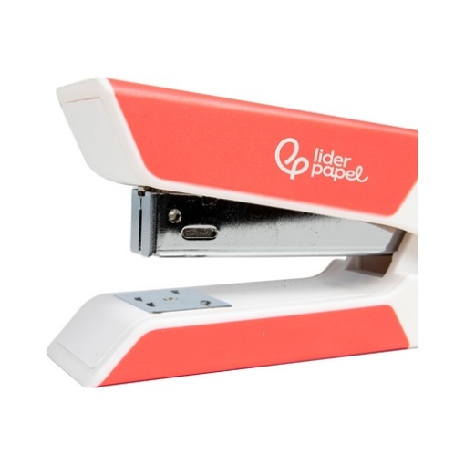 Agrafador Liderpapel Plastico Cap.20fls (22/6-24/6) Coral + Saca Agrafes + Cx.1000 Agrafes (GR38)