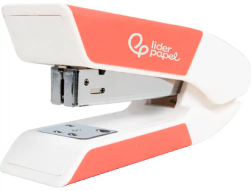 Agrafador Liderpapel Plastico Cap.20fls (22/6-24/6) Coral + Saca Agrafes + Cx.1000 Agrafes (GR38)