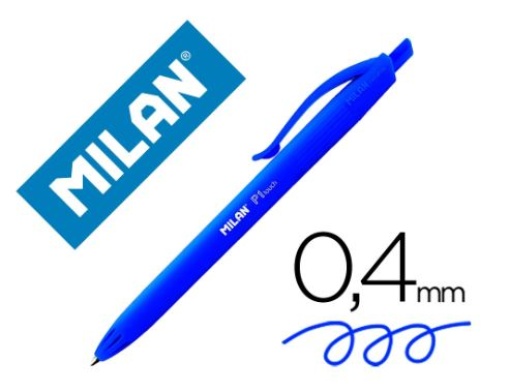 Esferografica Milan P1 Retratil 1mm Touch Azul