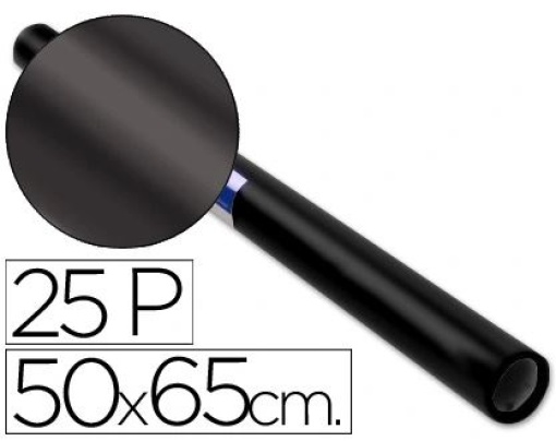 Papel Lustro Rolo 25 Folhas 50x65 Preto