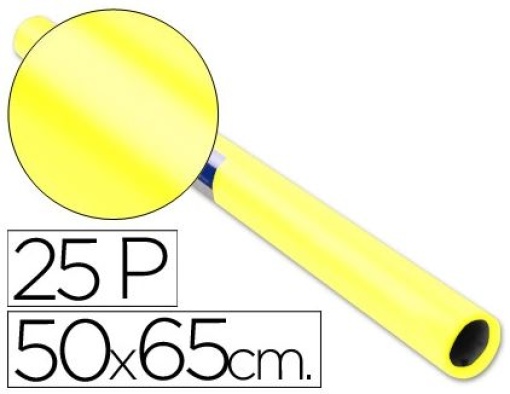 Papel Lustro Rolo 25 Folhas 50x65 Amarelo