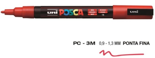 Marcador Uniball Posca PC3M 0,9mm Vermelho (15) 