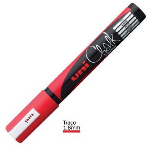Marcador Giz UNI PWE-5M 1,8-2,5mm Vermelho