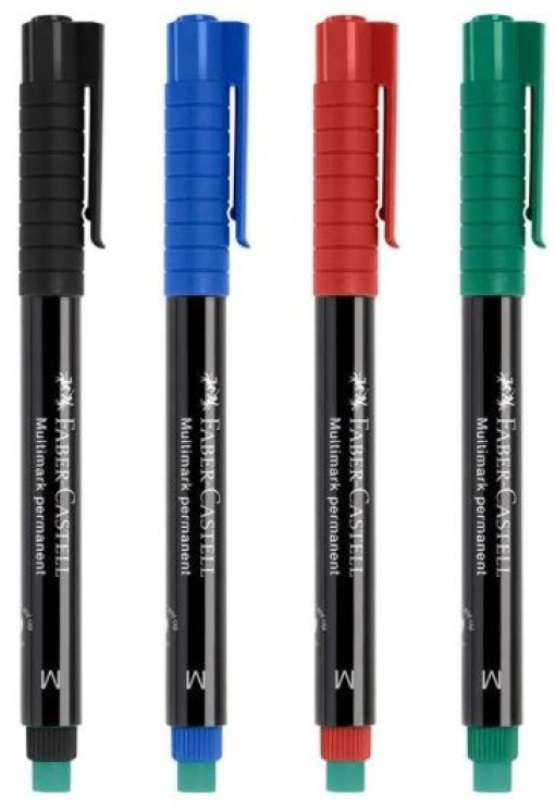 Marcador Permanente Faber-Castell 1525 0.9mm M Emb. 4Cores