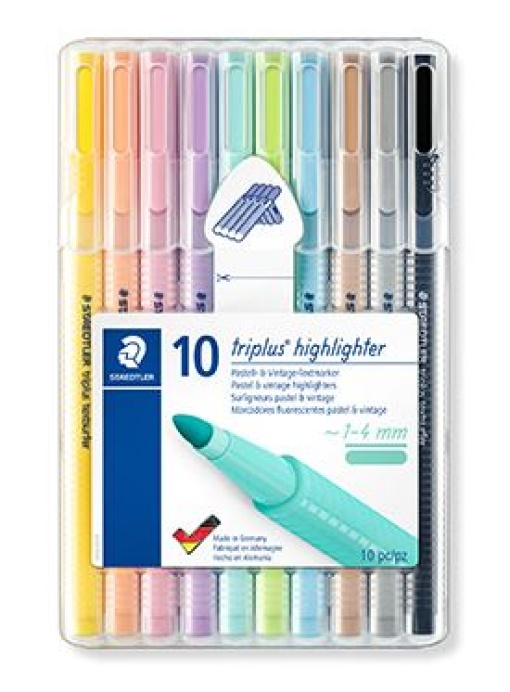 Marcador Fluorescente Staedtler Triplus 362 Cores Pastel Cx.10un