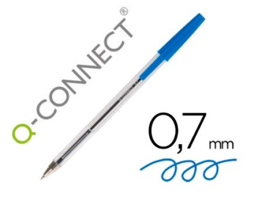 Esferografica Q-Connect Cristal Ponta Media Azul (KF26039)